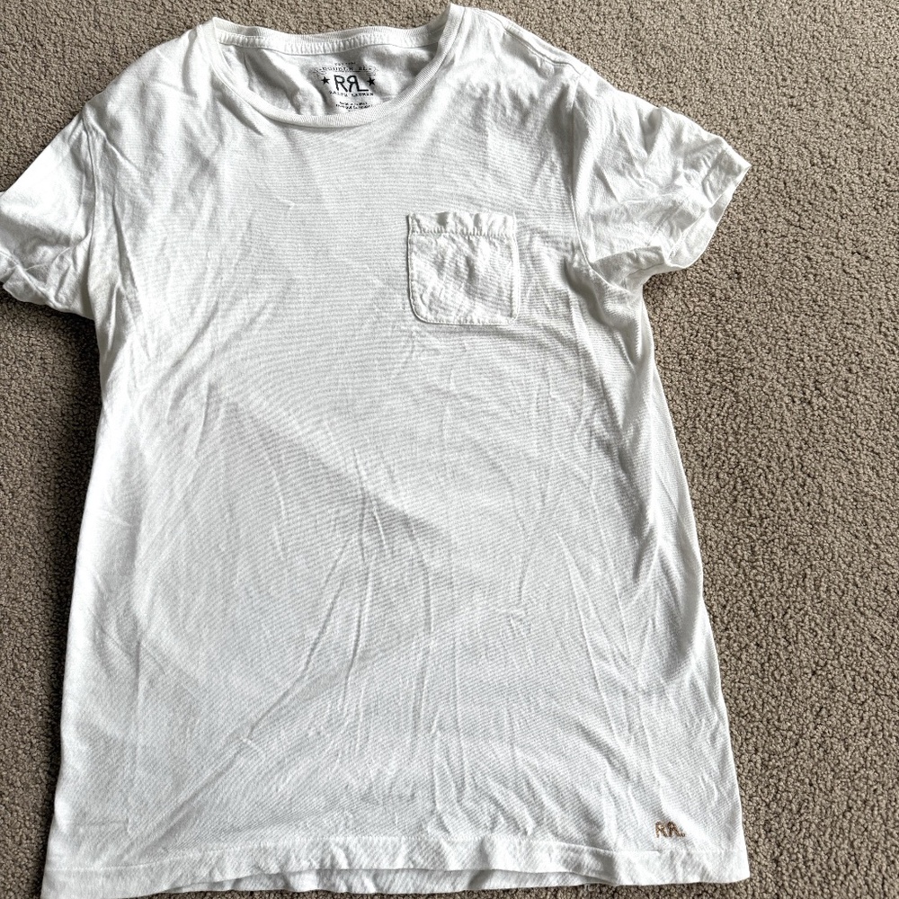 Ralph Lauren Double RL White Jersey Pocket T-Shirt Size Sm